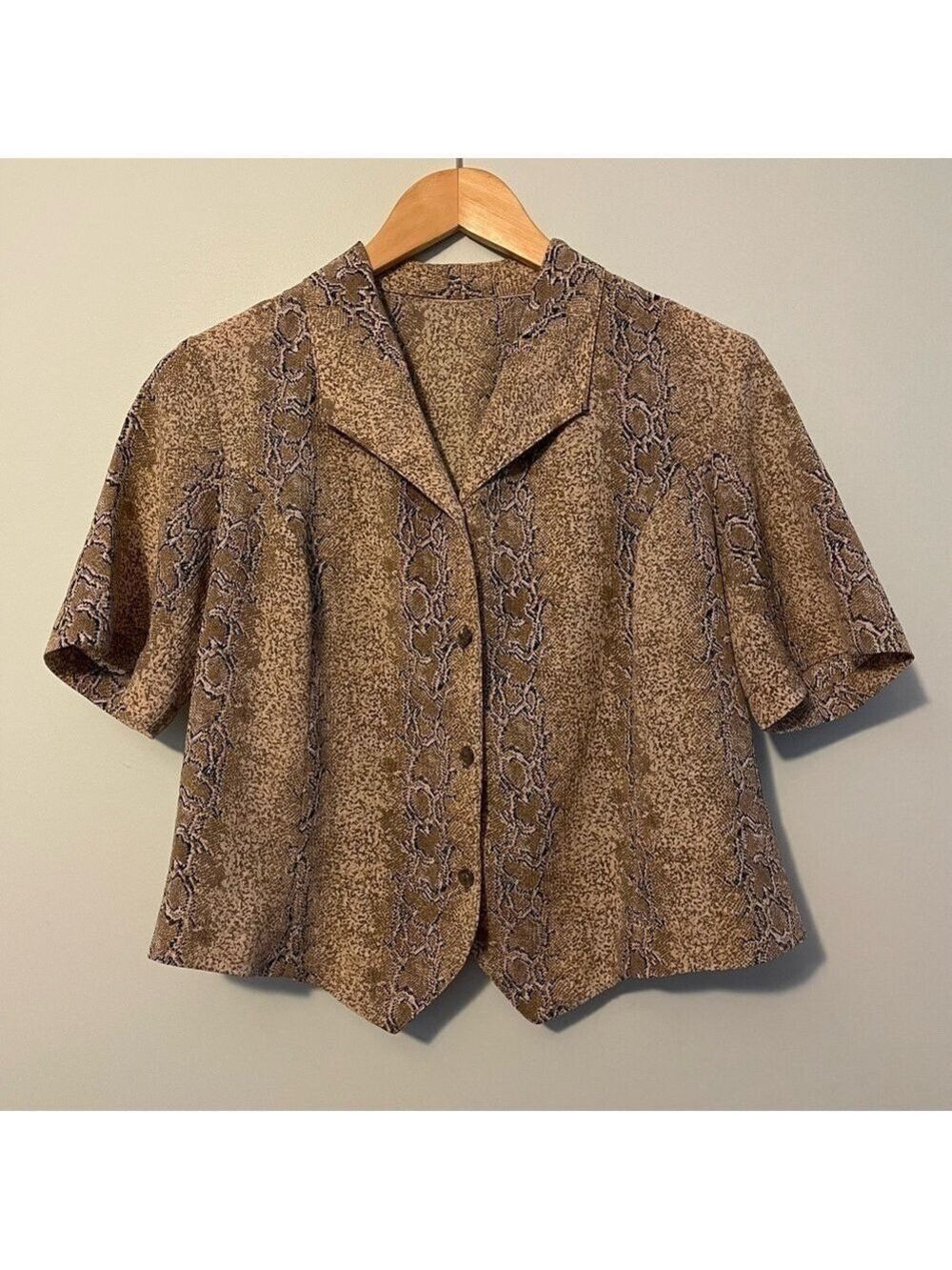 Vintage Snakeskin Print Blouse